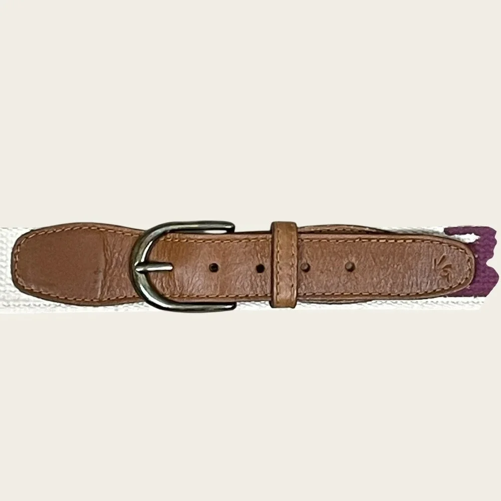 Hand Painted Golf Club Belt Mens 40 Leather‎ Strap Dad Artisan Unique Whimsical